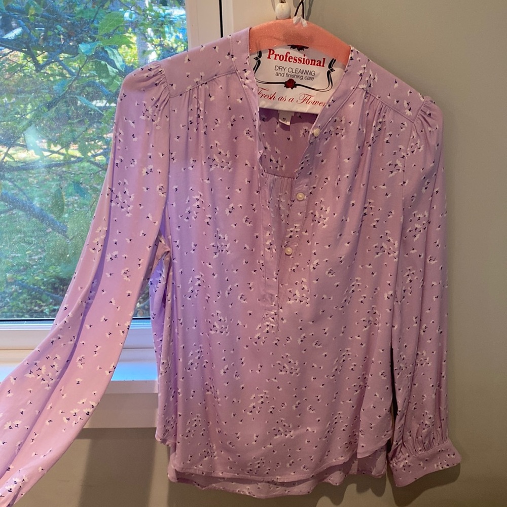PINK blouse with small white flowers